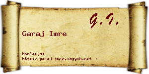 Garaj Imre névjegykártya